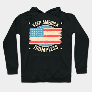 Keep America Trumpless American Flag Map Hoodie